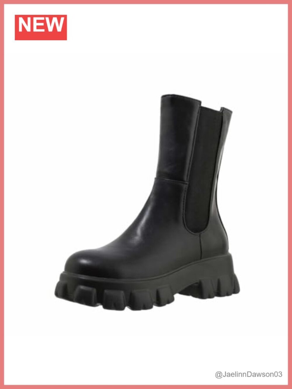 Womens Platform Chelsea Ankle Boots Chunky Heel Synthetic Zip Booties